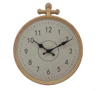 Orologio da parete circolare impermeabile per interni ed esterni, design vintage europeo, movimento al quarzo silenzioso e numeri grandi trasparenti (oro)