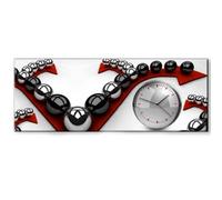 Orologio da Parete Clock Art Stampa Sfere Alta Qualità Multicolore Legno 30x80cm