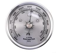 Orologio da parete con barometro, struttura in metallo, con manometro, per previsioni meteorologiche interne, orologio decorativo da parete color oro e argento, senza bisogno di alimentazione (argento