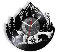 Orologio da Parete con Disco in Vinile della Fauna Selvatica E della Foresta Orologio da Parete del Parco Nazionale di Montagna Orologio da Cervo Orologio da Parete Dell'orso Artista De 12 Pollici
