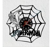 Orologio da parete con disco in vinile Silhouette spider web decorazione...