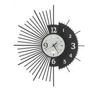 Arti & Mestieri Miro - Orologio da Parete di Design 100% Made in Italy - in Ferro, 52 x 59 cm - Nero e Bianco Marmo