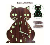 Orologio da parete con gatto in legno 12'' Glow In the Dark Orologio