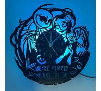 Orologio da parete con Jack Sally Simply Meant to Be, tema dell'amore, gotico, Natale, incubo, luce notturna, arte, decorazione da parete, regalo per donne, uomini, moglie, marito, fidanzata
