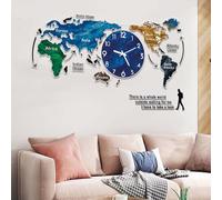 Orologio da parete con mappa del mondo Design moderno Adesivi 3D Orologio da appendere Orologio da parete grande Mappa del mondo Orologio moderno minimalista Orologio unico minimalista ( Size : 100cm/