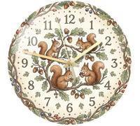 Orologio da parete con scoiattolo e ghianda | Orologio da parete con lancetta dei secondi, tema foresta, creature del bosco