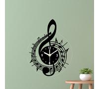 Orologio da parete con simbolo musicale, arte della parete, artistico, elegante,