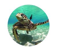 Orologio da parete con stampa tartaruga marina orologio da parete senza ticchettio orologio rotondo da 25,4 cm decorazione per la casa per ufficio cucina orologio arte