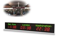 Orologio da parete con WiFi, display della città regolabile per fusi orari multipli, ideale per hotel, aeroporti e spazi pubblici