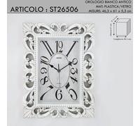 Orologio da parete cornice stile barocco traforata bianco shabby chic ST26506