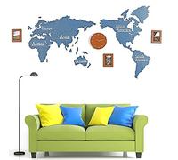 Orologio da parete Creative Home Decoration Mappa del mondo Mappa per casa Orologio da parete Tick DECORE DECIFICATO DELLA parete Orologio da parete a parete, muto Mappa 3D MAPPIA MAPPIA 3D DAVI