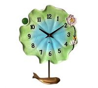 Orologio da Parete Creativo Loto Foglia silenziosa Non ticchetto Orologio da Parete Soggiorno Decorativo Clock a Parete Pendolo con Luce Night Non ticchetta