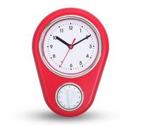 Orologio da parete da 22,9 cm, timer da cucina con movimento al quarzo, offre un uso multifunzionale come timer e orologio per cucinare e casa (rosso brillante)