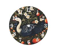 Orologio da parete da 24,9 cm, silenzioso, con fiori di frutta e cigno orologi da parete per soggiorno cucina moderna