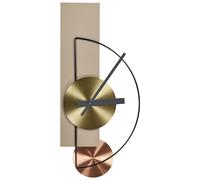 Beliani Orologio da parete da appendere 31 x 63 cm Design moderno senza numeri Acciaio Beige