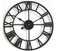 Orologio da parete da giardino, design silenzioso a scheletro, in ferro battuto, impermeabile, con numeri romani, di grandi dimensioni, 40-80 cm, ideale per decorazioni da giardino vintage