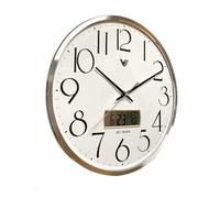 Orologio da parete dal design moderno con cornice sottile, calendario digitale e
