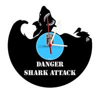 Orologio da parete, Danger Shark Attack, design acustico Piastra Orologio con Movimento al Quarzo & originale LABEL, unico regalo, Made in Germany