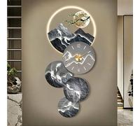 Orologio Da Parete Decorativo 3D Con Luce LED, Grande Decorazione Murale A Forma Di Pesce, Interfaccia USB, Sculture Murali Paesaggistiche Per Soggiorno, Ufficio(B,37 * 80cm)