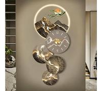 Orologio Da Parete Decorativo 3D Con Luce LED, Grande Decorazione Murale A Forma Di Pesce, Interfaccia USB, Sculture Murali Paesaggistiche Per Soggiorno, Ufficio(C,37 * 80cm)