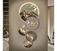 Orologio Da Parete Decorativo 3D Con Luce LED, Grande Decorazione Murale A Forma Di Pesce, Interfaccia USB, Sculture Murali Paesaggistiche Per Soggiorno, Ufficio(A,64 * 140cm)