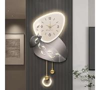 Orologio da parete decorativo 3D, orologio da parete decorativo moderno con pendolo, sculture da parete decorative con luci, silenzioso, a batteria, per corridoio, studio, scale(C,50 * 100CM)