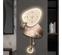 Orologio da parete decorativo 3D, orologio da parete decorativo moderno con pendolo, sculture da parete decorative con luci, silenzioso, a batteria, per corridoio, studio, scale(D,35 * 70CM)