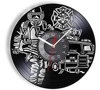 Orologio da parete Decorativo Croce di Malta Vigili del fuoco Retro Orologio da parete in vinile Vigile del fuoco Ombra Vigili del fuoco Arte della parete Decorazione della casa Orologio Regalo per vi