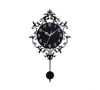 Orologio da parete decorativo per soggiorno, funzionamento a batteria, con movimento silenzioso senza ticchettio e grandi numeri in grassetto per una chiara visibilità del tempo (con pendolo)