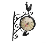 Orologio da parete decorativo su entrambi i lati, design chic in ferro, perfetto per il soggiorno