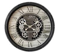 Orologio da Parete Decorazione Segnatempo Plastica Nero Ingranaggi D 50,8 CM [EEK: Non valutato]