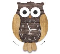 Orologio da Parete Design Moderno Gufo Orologi con Pendolo a Pila per Soggiorno