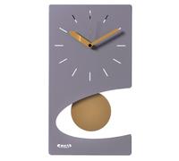 Arti & Mestieri Eclipse - Orologio a pendolo da Parete di Design 100% Made in Italy - in Ferro, 44 x 25 cm (Glicine e oro laccato)