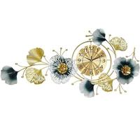 Orologio da parete di lusso in metallo 3D moderno Creative Ginkgo Leaf Metal Luxury Dial di lusso, orologio decorativo, sculture a parete, decorazioni per la casa del soggiorno