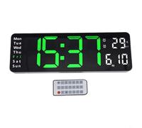 Orologio da parete digitale a doppio uso da 13 pollici con display completo delle informazioni per uso domestico o ufficio (luce verde)