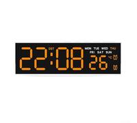 Orologio da parete digitale a LED con display multi informazioni, tra cui ora, temperatura, data, giorno e sveglia con controllo della luminosità per qualsiasi stanza (H)
