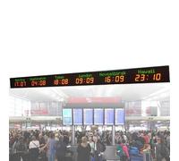Orologio Da Parete Digitale A Led Con Fusi Orari Mondiali, 3/4/5/6 Città, Con Regolazione Della Luminosità A 5 Livelli (1000cd), Varie Modalità Di Impostazione, Lunghezza D'Onda: 620-625nm 6cities
