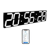 Orologio da parete digitale a LED - Controllo WiFi tramite Internet, cronometro integrato, conto alla rovescia, allarmi, temperatura, ideale per la palestra della cucina dell'ufficio domestico
