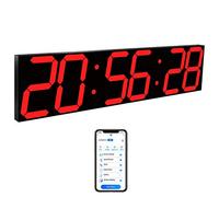 Orologio da parete digitale a LED - Controllo WiFi tramite Internet, cronometro integrato, conto alla rovescia, allarmi, temperatura, ideale per la palestra della cucina dell'ufficio domestico