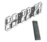 Orologio Da Parete Digitale A LED Da 27 Pollici, Dimmer Automatico, Sveglia, Termometro, Calendario, Luminosità A 8 Livelli, Con Telecomando, For Magazzino Industriale Caffetteria Palestra(White)