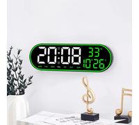 Orologio da parete digitale a LED Orologio elettronico muto con telecomando con visualizzazione della data della settimana della temperatura Orologio con funzione di temporizzazione da 15 pollici