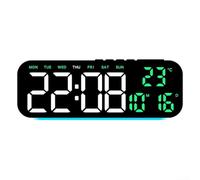 Orologio da parete digitale a LED, oscuramento automatico, orologio da parete digitale con visualizzazione ora, data, giorno, temperatura, per soggiorno, 23,9 x 2,9 x 8,7 cm (B)
