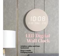 Orologio da parete digitale a LED Temperatura Data Ora Display multifunzione Soggiorno Casa Camera da letto Orologio silenzioso Orologio da parete alla moda