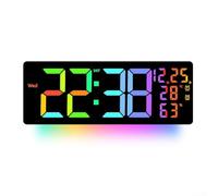 Orologio da parete digitale con display a LED, mostra ora, data, temperatura e settimana, include una comoda funzione di telecomando