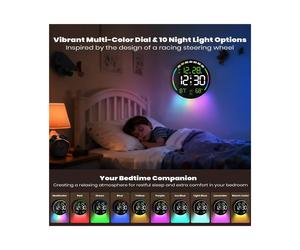 Orologio da Parete Digitale con Display LED da 10,3", Timer per il Conto Alla Rovescia, Ora Legale, Temperatura, Umidità, Oscuramento