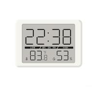 Orologio da parete digitale, grande display con rilevamento della temperatura e umidità, orologio con calendario LCD Jumbo per casa, ufficio, cucina, camera da letto (bianco)