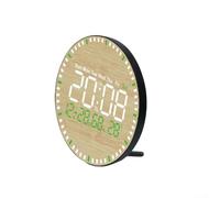 Orologio da parete digitale in legno con grande display a LED da 10 5 pollici telecomando per una facile impostazione ora, data, temperatura e giorno della settimana con sensore crepuscolare