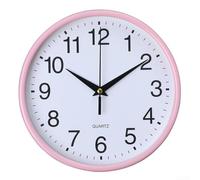 Orologio da parete digitale rotondo per soggiorno camera da letto con linguaggio dal design moderno e display numerico chiaro (rosa)