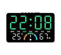 Orologio da parete elettronico materiale ABS visualizzazione ora data | Robusta custodia in plastica ABS, facile da pulire, durevole per l'uso quotidiano