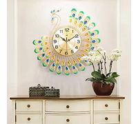 Orologio da Parete, Ferro Orologio da Parete Moderno Grande Forma di Pavone 3D Orologio Silenzioso AntiGraffio Non ticchettio Orologio Silenzioso per Arredamento Soggiorno Decor